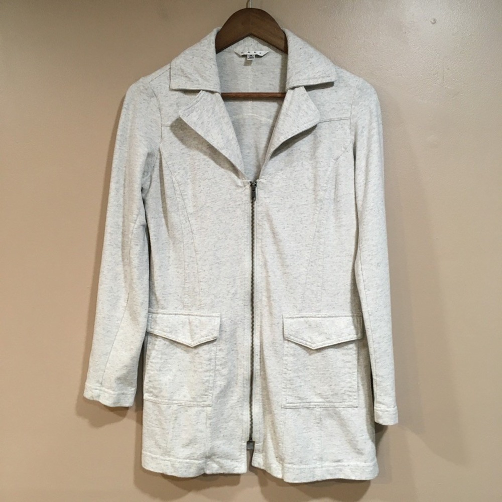 Cabi Longline Zip Up Jacket Women S Gray Heather Minimalist Capsule Classic Cozy